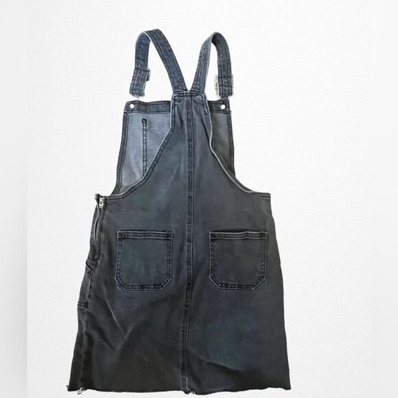 Girls Art Class Washed Black Mini Skirt Overalls Size L 10/12 - Picture 2 of 7
